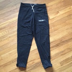 Gymshark tracksuit leggings grey and black pair